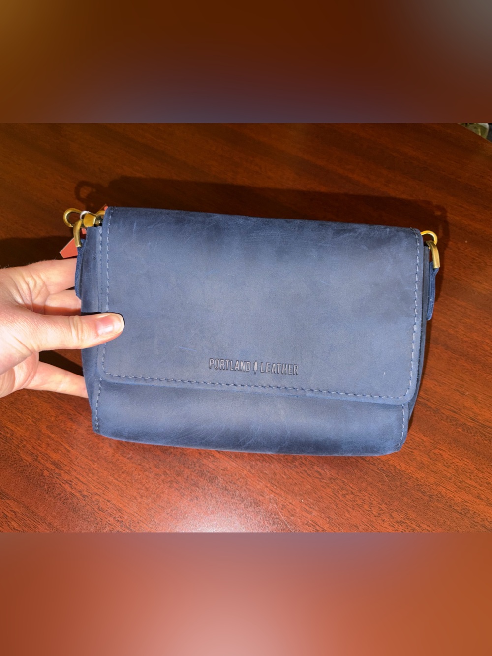 Portland Leather Goods Metro Crossbody in Deep Water